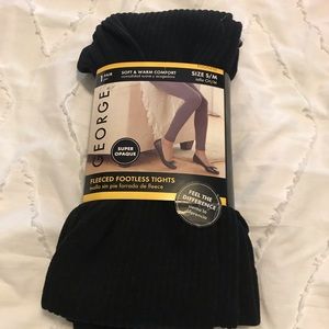 NWOT George Fleeced Footless Tights
